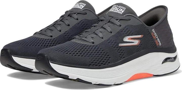 SKECHERS Skechers Hands Free Slip-ins: Go Run Max Cushioning Arch Fit - Game Men's Shoes Charcoal/Black : 8 D - Medium, Synthetic