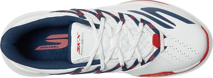SKECHERS Skechers Viper Court Rally Men's Shoes White/Navy/Red : 11 D - Medium, Leather - Image 2