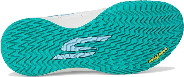 SKECHERS Skechers Viper Court Rally Women's Tennis Shoes White/Light Blue : 9 B - Medium, Leather - Image 3