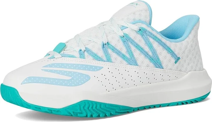 SKECHERS Skechers Viper Court Rally Women's Tennis Shoes White/Light Blue : 9 B - Medium, Leather - Image 5