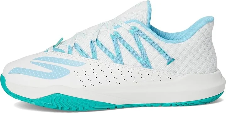 SKECHERS Skechers Viper Court Rally Women's Tennis Shoes White/Light Blue : 9 B - Medium, Leather - Image 6