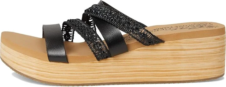 SKECHERS Summers Women's Sandals Black : 7.5 B - Medium, Faux Leather - Image 6