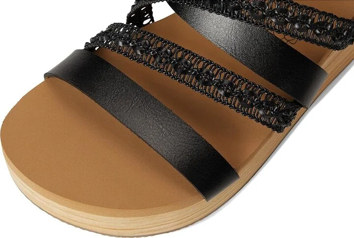 SKECHERS Summers Women's Sandals Black : 7.5 B - Medium, Faux Leather - Image 7