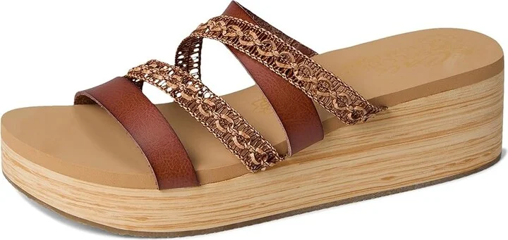 SKECHERS Summers Women's Sandals Luggage : 7 B - Medium, Faux Leather - Image 5