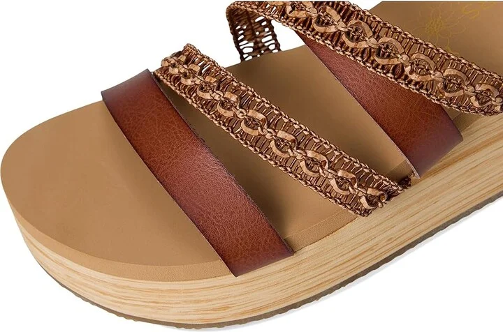 SKECHERS Summers Women's Sandals Luggage : 7 B - Medium, Faux Leather - Image 7