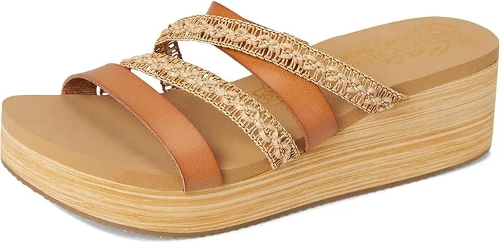 SKECHERS Summers Women's Sandals Tan : 8.5 B - Medium, Faux Leather - Image 5