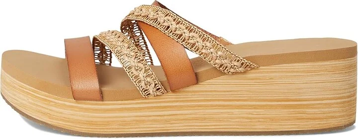 SKECHERS Summers Women's Sandals Tan : 8.5 B - Medium, Faux Leather - Image 6