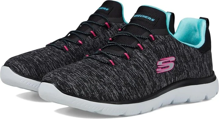 SKECHERS Summit - Quick Getaway Women's Shoes Black/Light Blue : 5 B - Medium