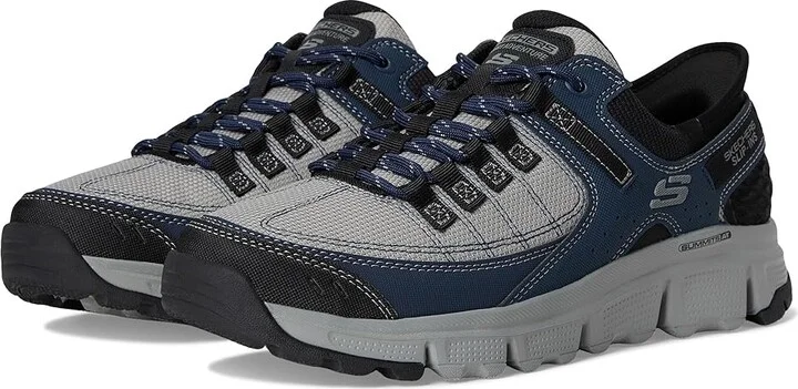 SKECHERS Summits AT Hands Free Slip-In Men's Shoes Grey/Navy : 7.5 D - Medium, Synthetic