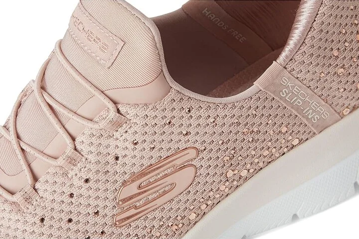 SKECHERS Summits Brilliant Shine Hands Free Slip-INS Women's Shoes Light Mauve : 5 B - Medium, Mesh - Image 7