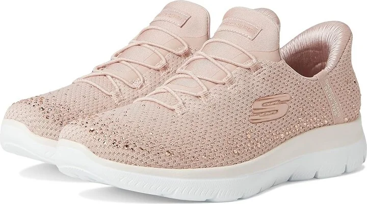SKECHERS Summits Brilliant Shine Hands Free Slip-INS Women's Shoes Light Mauve : 5 B - Medium, Mesh