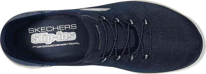 SKECHERS Summits-Classy Night Hands Free Slip-Ins Women's Shoes Navy/Silver : 8.5 B - Medium, Synthetic - Image 2