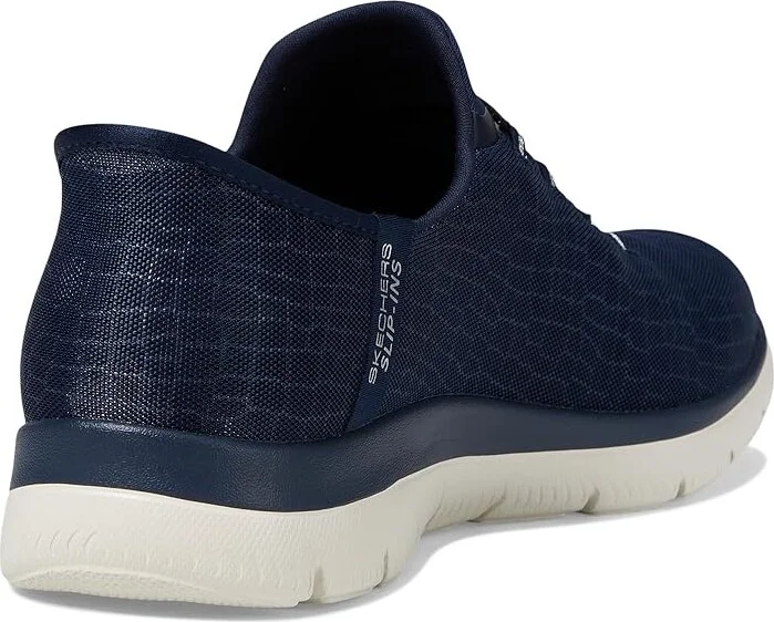 SKECHERS Summits-Classy Night Hands Free Slip-Ins Women's Shoes Navy/Silver : 8.5 B - Medium, Synthetic - Image 4