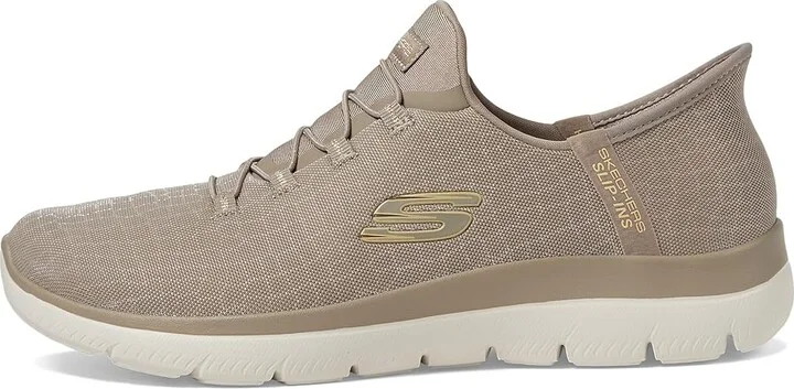 SKECHERS Summits-Classy Night Hands Free Slip-Ins Women's Shoes Taupe/Gold : 8 B - Medium, Synthetic - Image 6
