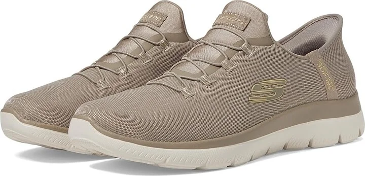 SKECHERS Summits-Classy Night Hands Free Slip-Ins Women's Shoes Taupe/Gold : 8 B - Medium, Synthetic