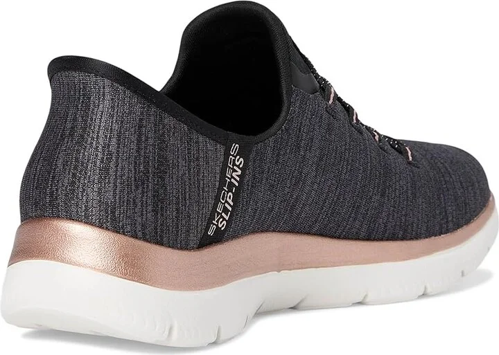 SKECHERS Summits Hands Free Slip-INS Women's Shoes Black Rose Gold : 6.5 C - Wide, Synthetic - Image 4