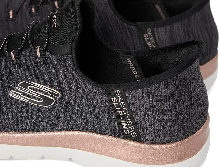 SKECHERS Summits Hands Free Slip-INS Women's Shoes Black Rose Gold : 6.5 C - Wide, Synthetic - Image 7