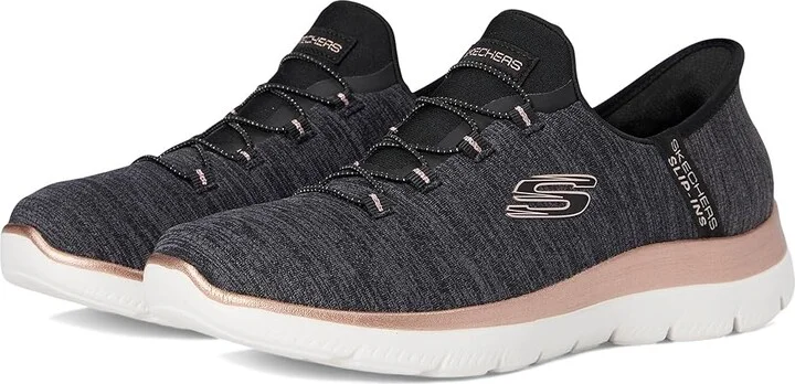 SKECHERS Summits Hands Free Slip-INS Women's Shoes Black Rose Gold : 6.5 C - Wide, Synthetic
