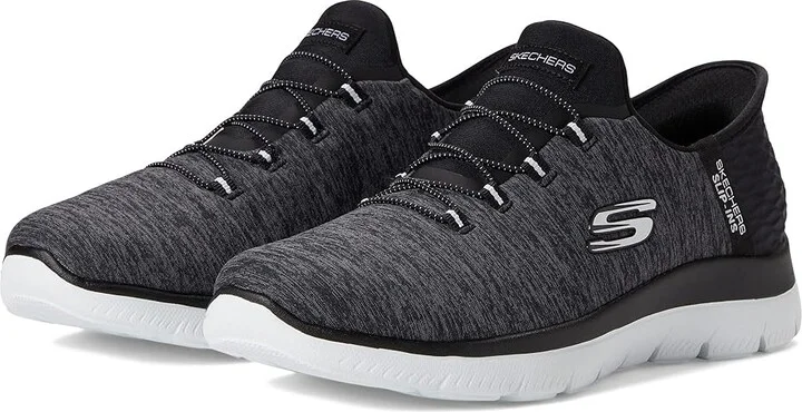 SKECHERS Summits - Hands Free Slip-Ins Women's Shoes Black/White : 5 B - Medium, Textile