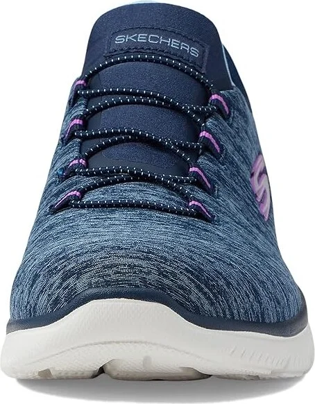 SKECHERS Summits - Hands Free Slip-Ins Women's Shoes Navy/Purple : 5 B - Medium, Textile - Image 5