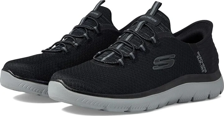 SKECHERS Summits High Range Hands Free Slip-Ins Men's Shoes Black/Charcoal : 7.5 D - Medium, Textile