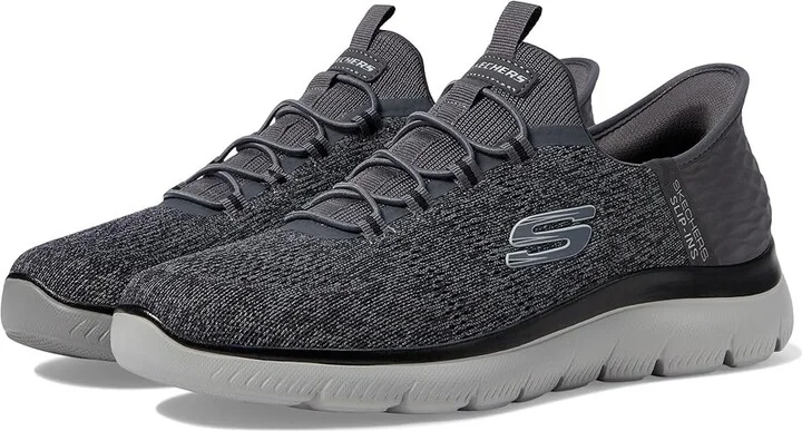SKECHERS Summits Key Pace Hands Free Slip-In Men's Shoes Charcoal/Black : 8.5 D - Medium, Rubber