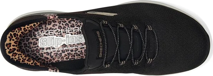 SKECHERS Summits Leopard Chic Hands Free Slip-INS Women's Shoes Black : 11 B - Medium, Rubber - Image 2