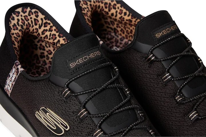 SKECHERS Summits Leopard Chic Hands Free Slip-INS Women's Shoes Black : 11 B - Medium, Rubber - Image 7