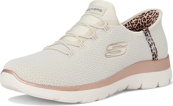 SKECHERS Summits Leopard Chic Hands Free Slip-INS Women's Shoes Natural : 8 B - Medium, Rubber - Image 5