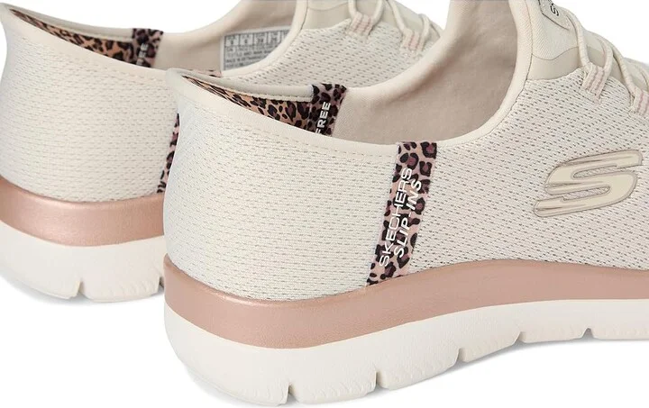 SKECHERS Summits Leopard Chic Hands Free Slip-INS Women's Shoes Natural : 8 B - Medium, Rubber - Image 7