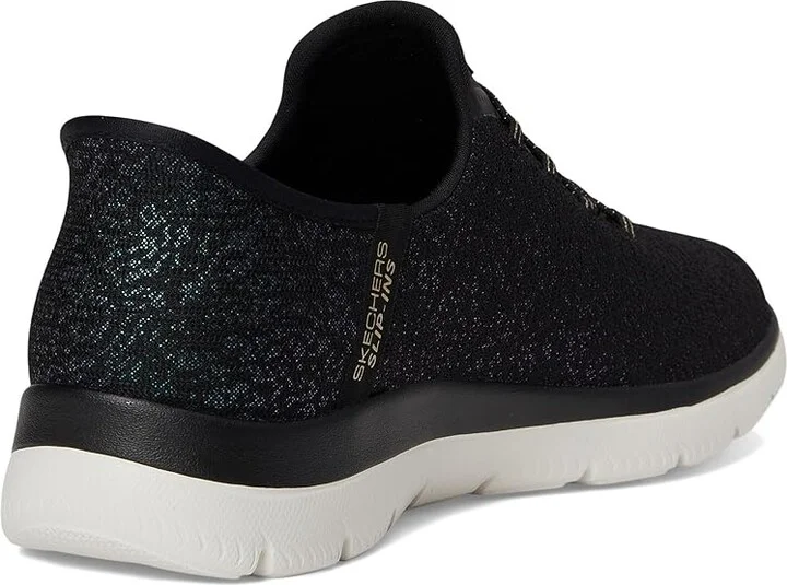 SKECHERS Summits-Lunar Glow Hands Free Slip-Ins Women's Shoes Black Gold : 8.5 B - Medium, Textile - Image 4