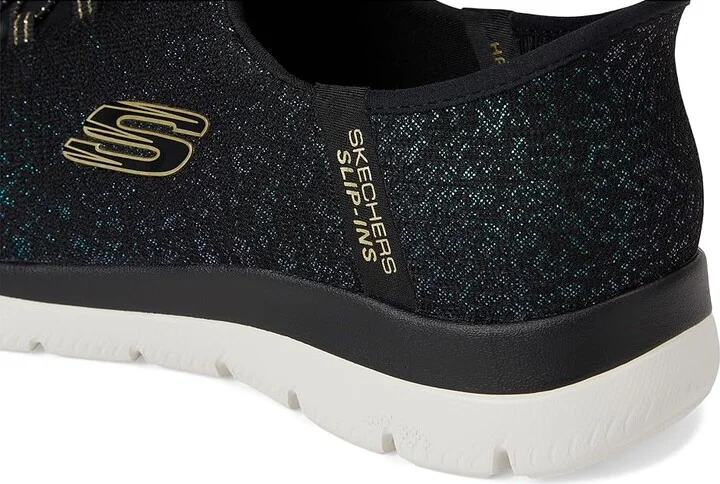SKECHERS Summits-Lunar Glow Hands Free Slip-Ins Women's Shoes Black Gold : 8.5 B - Medium, Textile - Image 7