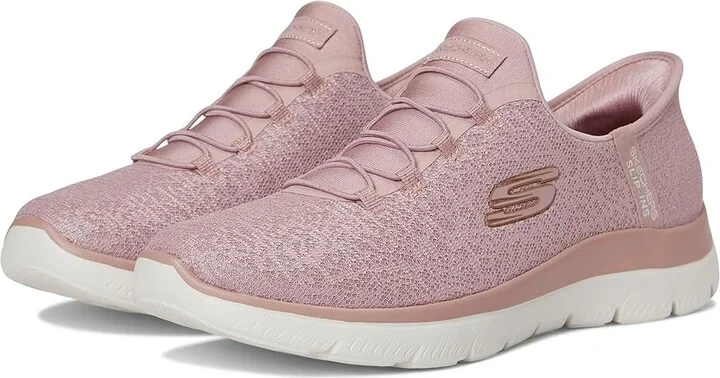 SKECHERS Summits-Lunar Glow Hands Free Slip-Ins Women's Shoes Mauve : 6.5 B - Medium, Textile