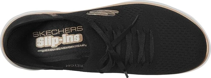 SKECHERS Summits Night Chic Hands Free Slip-Ins Women's Shoes Black/ Rose Gold : 5.5 B - Medium, Rubber - Image 2