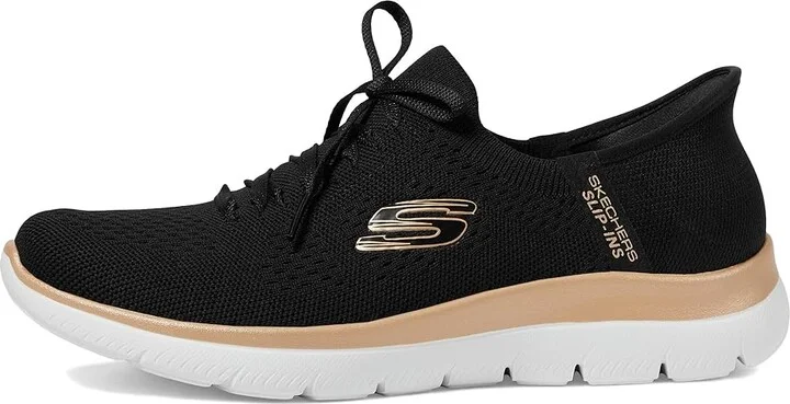 SKECHERS Summits Night Chic Hands Free Slip-Ins Women's Shoes Black/ Rose Gold : 5.5 B - Medium, Rubber - Image 6