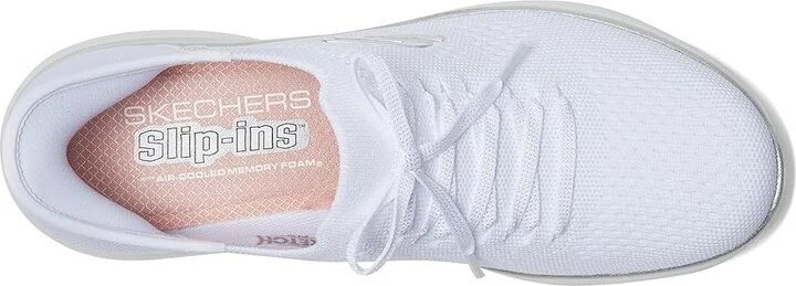 SKECHERS Summits Night Chic Hands Free Slip-Ins Women's Shoes White/ Silver : 12 B - Medium, Rubber - Image 2