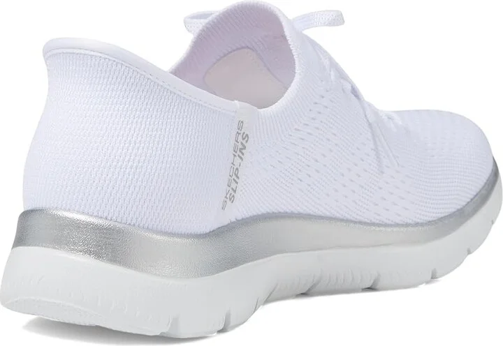 SKECHERS Summits Night Chic Hands Free Slip-Ins Women's Shoes White/ Silver : 12 B - Medium, Rubber - Image 4