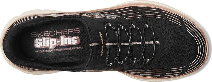 SKECHERS Summits Plus Hands Free Slip-INS Women's Shoes Black Rose Gold : 7.5 B - Medium, Synthetic - Image 2