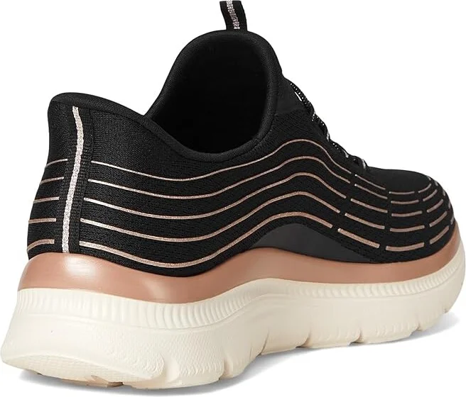 SKECHERS Summits Plus Hands Free Slip-INS Women's Shoes Black Rose Gold : 7.5 B - Medium, Synthetic - Image 4