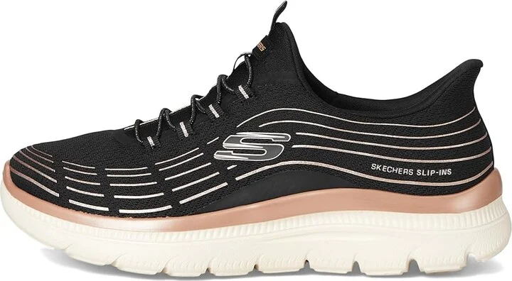 SKECHERS Summits Plus Hands Free Slip-INS Women's Shoes Black Rose Gold : 7.5 B - Medium, Synthetic - Image 6