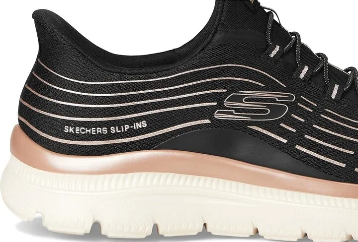 SKECHERS Summits Plus Hands Free Slip-INS Women's Shoes Black Rose Gold : 7.5 B - Medium, Synthetic - Image 7