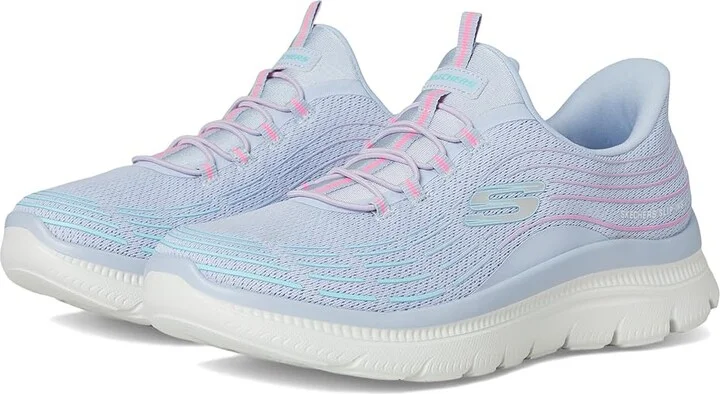 SKECHERS Summits Plus Hands Free Slip-INS Women's Shoes Light Blue : 5.5 B - Medium, Synthetic