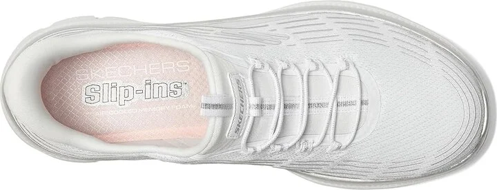 SKECHERS Summits Plus Hands Free Slip-INS Women's Shoes White Silver : 7.5 B - Medium, Synthetic - Image 2