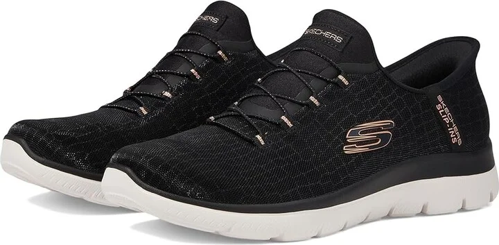 SKECHERS Summits-Slip Ins Women's Shoes Black/Rose Gold : 5 C - Wide