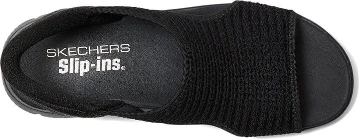 SKECHERS Summits - Sweetly Evolved Women's Sandals Black/Black : 5.5 B - Medium, Leather/Rubber/Textile - Image 2
