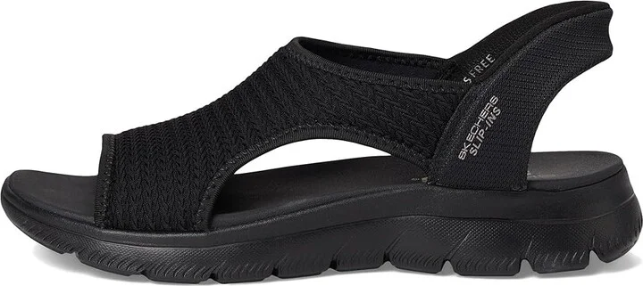SKECHERS Summits - Sweetly Evolved Women's Sandals Black/Black : 5.5 B - Medium, Leather/Rubber/Textile - Image 6