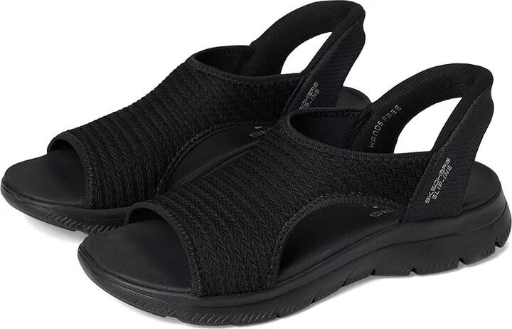 SKECHERS Summits - Sweetly Evolved Women's Sandals Black/Black : 5.5 B - Medium, Leather/Rubber/Textile