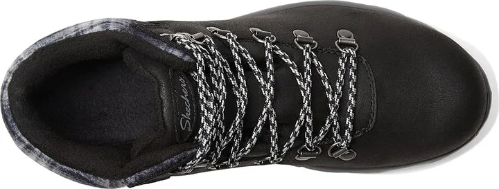 SKECHERS Synergy - Plaid Mood Women's Boots Black : 6 B - Medium, Faux Fur/Lace/Rubber - Image 2