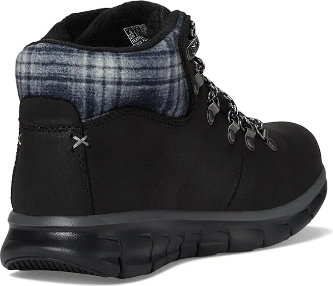 SKECHERS Synergy - Plaid Mood Women's Boots Black : 6 B - Medium, Faux Fur/Lace/Rubber - Image 4