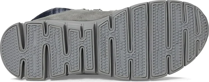 SKECHERS Synergy - Plaid Mood Women's Boots Charcoal : 9.5 B - Medium, Faux Fur/Lace/Rubber - Image 3
